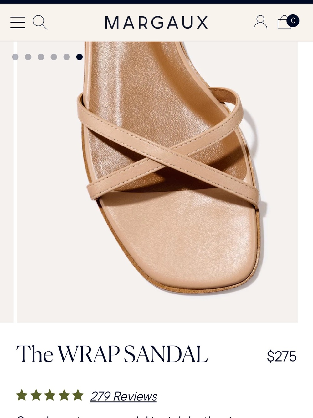 Margaux the Wrap Sandal Rose Nappa Sz 7 - Picture 5 of 8